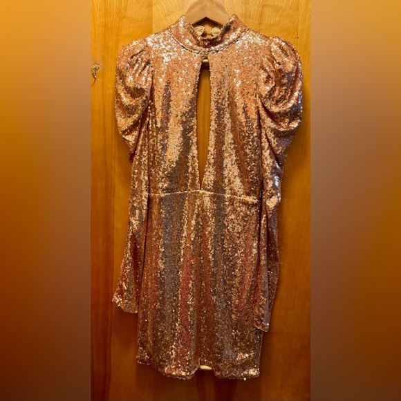 Elegant Sequence Mini Dress w/ Juliet Sleeves Size Small NWT - Picture 15 of 15